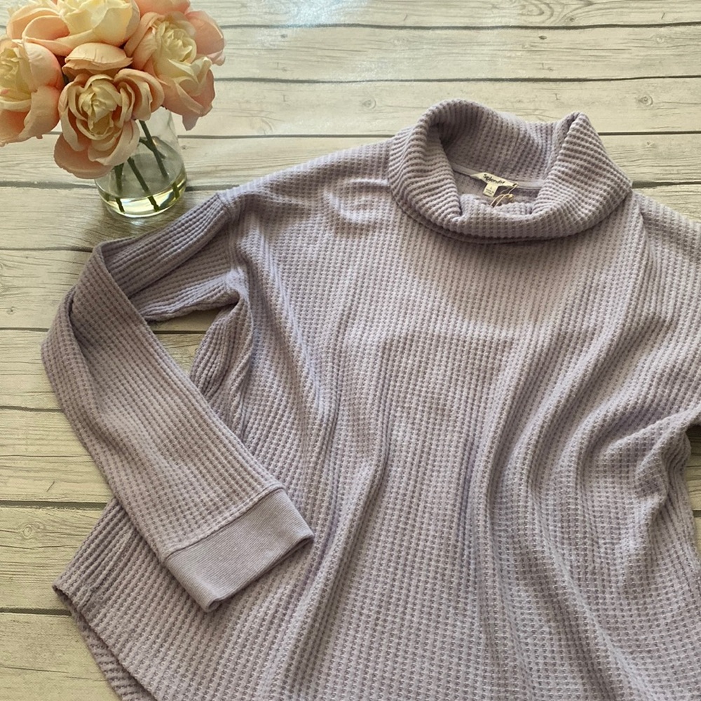 Splendid Lavender Waffle Knit Thermal Top Size Large